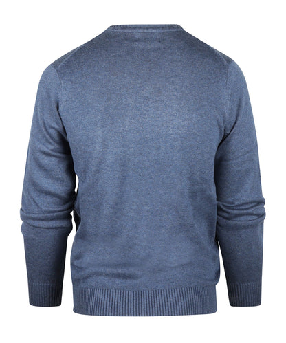 Katoenen V-Hals Pullover | Light Indigo