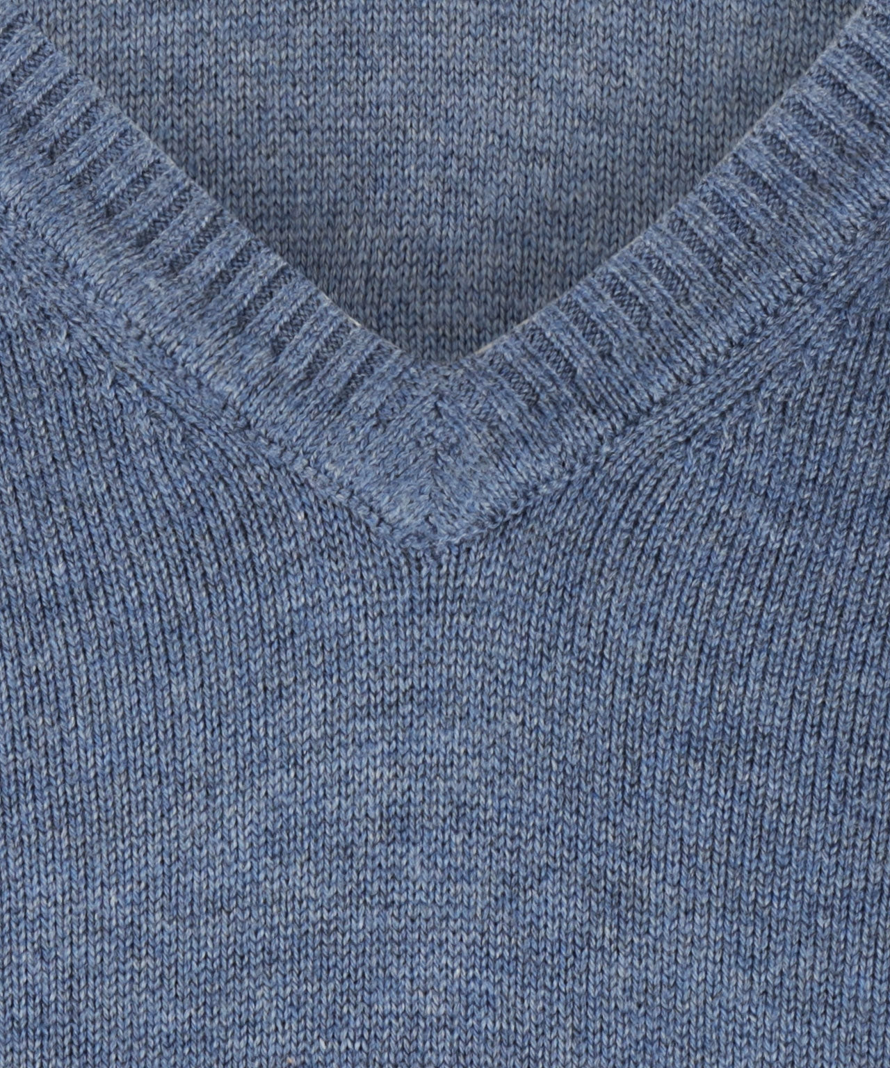 Katoenen V-Hals Pullover | Light Indigo