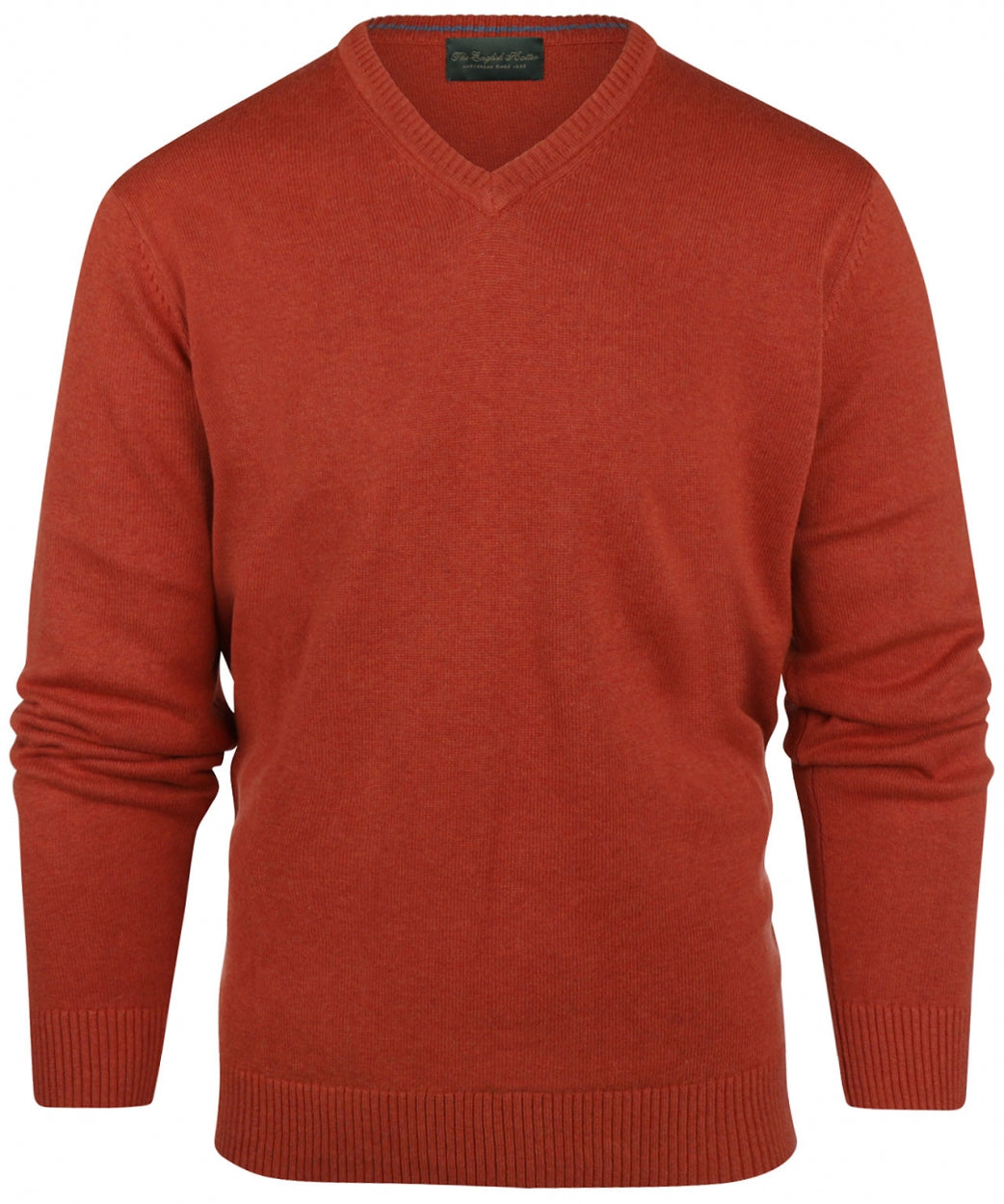 Cotton v-neck sweater | Brown