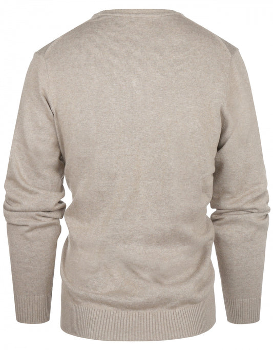 Baumwollpullover mit V-Ausschnitt | Braun