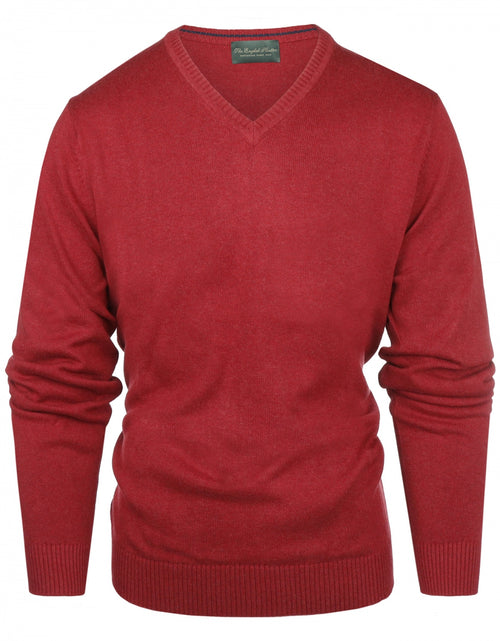 Pullover katoen v-hals | Rood