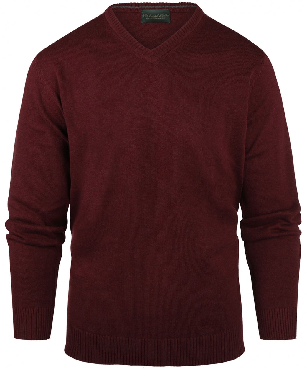 Katoenen V-Hals Pullover | Bordeaux