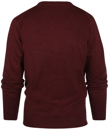 Katoenen V-Hals Pullover | Bordeaux