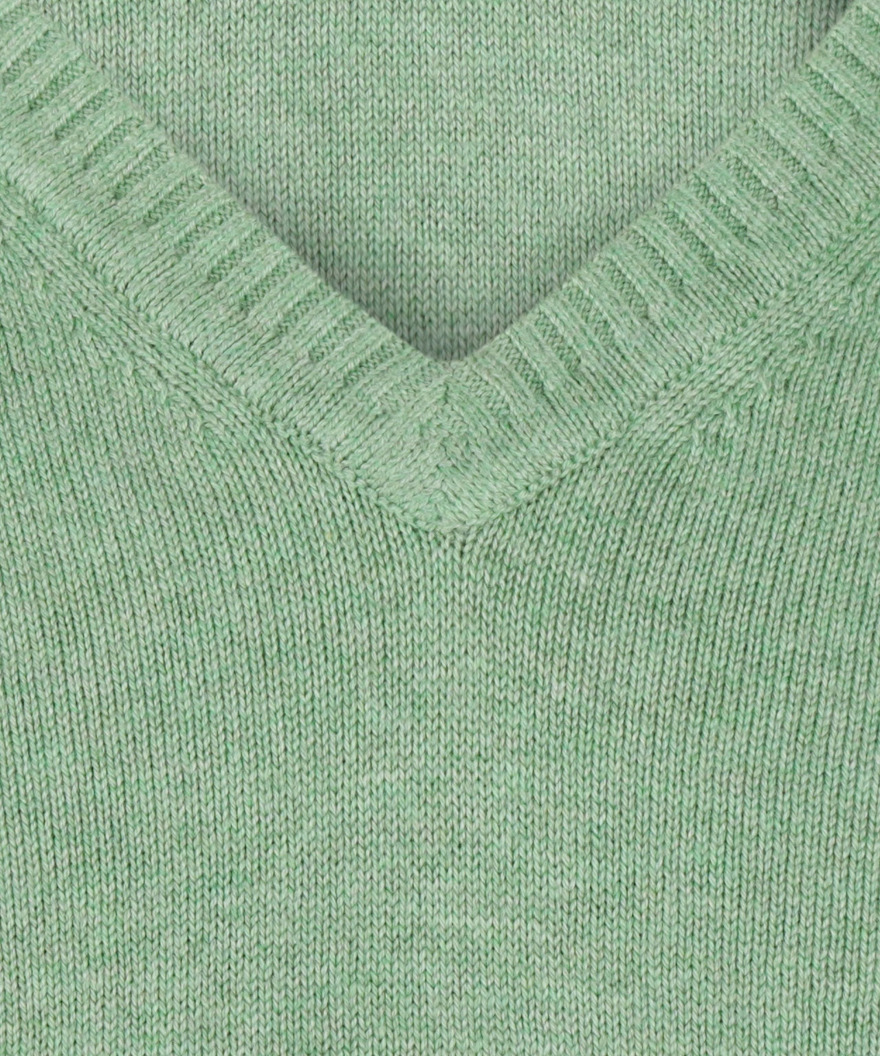 Katoenen V-Hals Pullover | Mint Groen