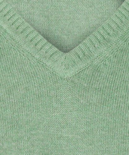 Katoenen V-Hals Pullover | Mint Groen