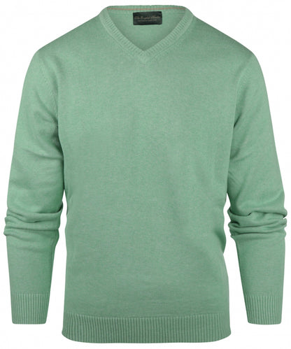 Cotton v-neck sweater | Green