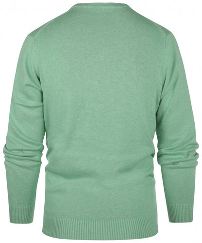 Cotton v-neck sweater | Green