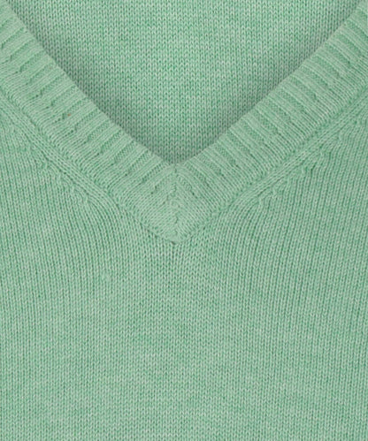 Cotton v-neck sweater | Green