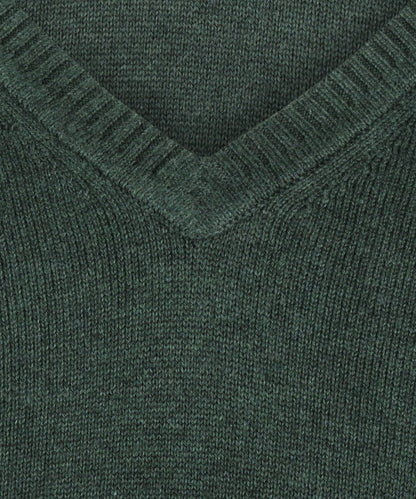 Cotton v-neck sweater | Green