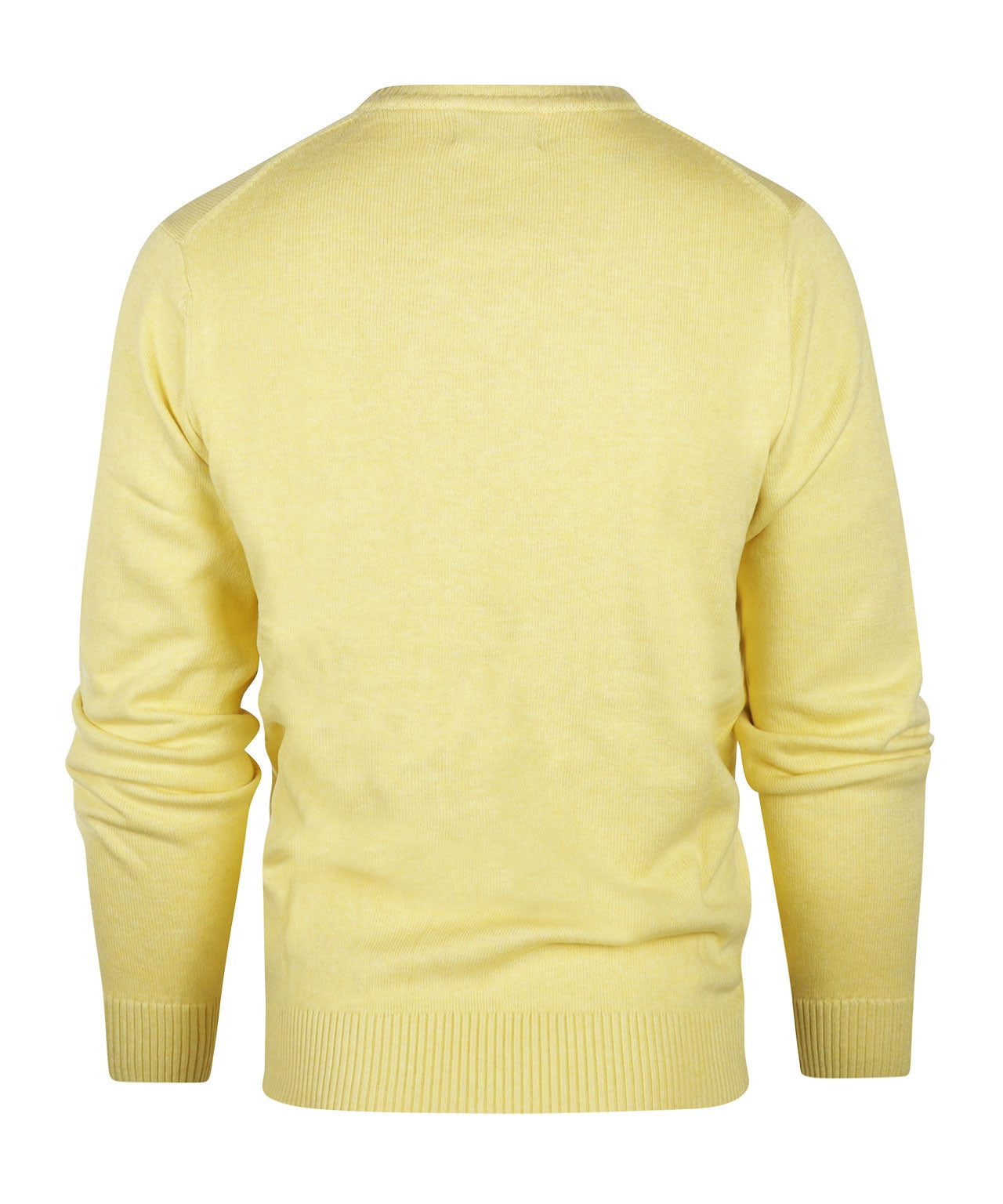 Katoenen V-Hals Pullover | Geel