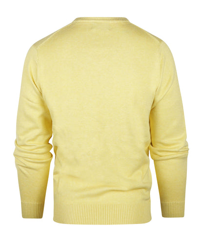 Katoenen V-Hals Pullover | Geel