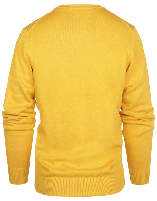 Pullover katoen v-hals | Geel