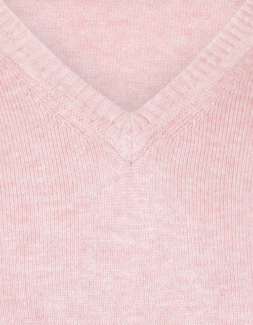 Pullover katoen v-hals | Roze