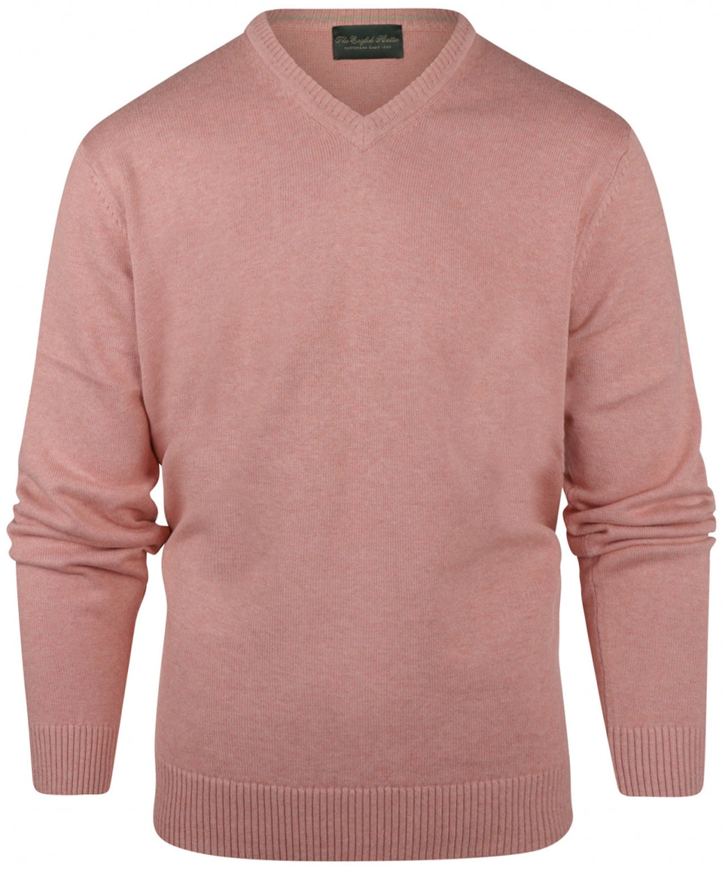 Cotton v-neck sweater | Pink