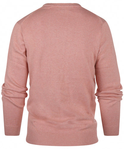 Cotton v-neck sweater | Pink