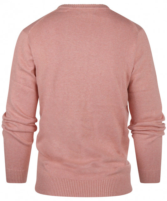 Baumwollpullover mit V-Ausschnitt | Rosa