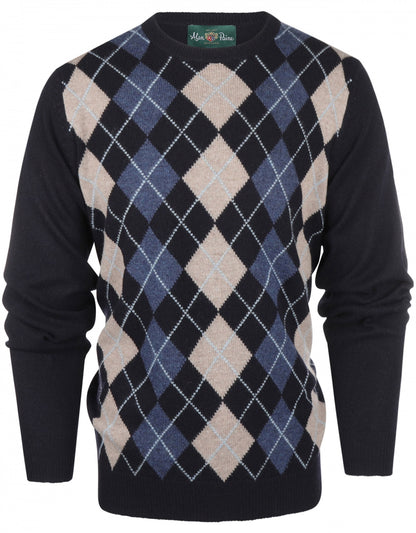 Sweater Check round neck | Blue