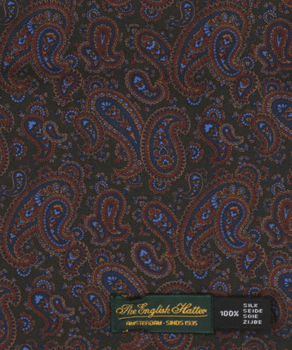 Sjaal Zijde/Wol | Groen Paisley Navy