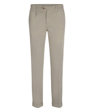 Pantalon Boston Bandplooi en Omslag | Bruin