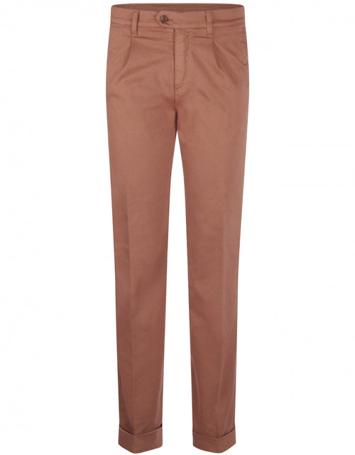 Pantalon Boston Bandplooi en Omslag | Bruin