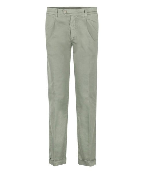 Pantalon Boston Bandplooi en Omslag | Groen