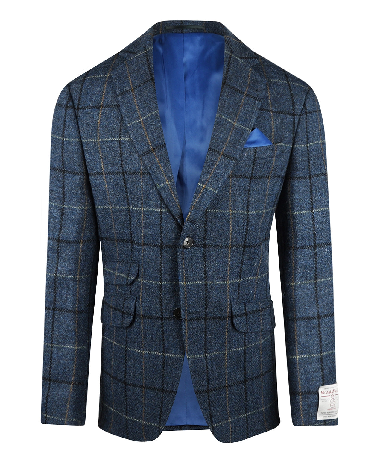 Harris Tweed Colbert | Blauw melange ruit