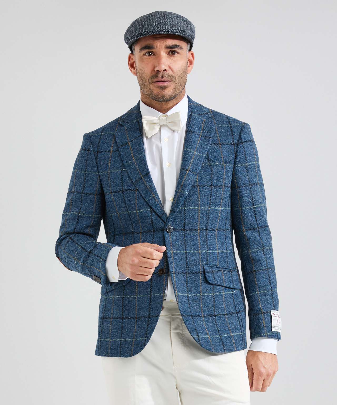 Harris Tweed Colbert | Blauw melange ruit