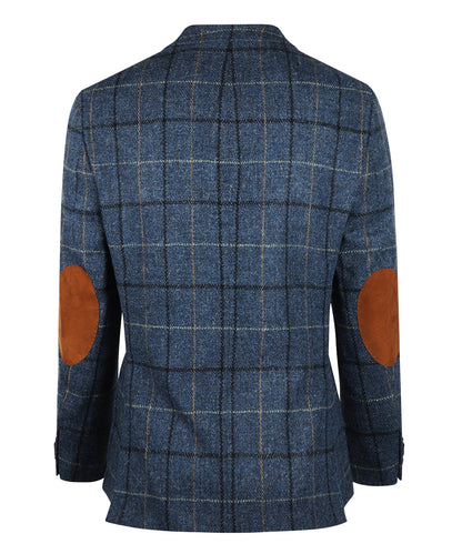 Harris Tweed Colbert | Blauw melange ruit