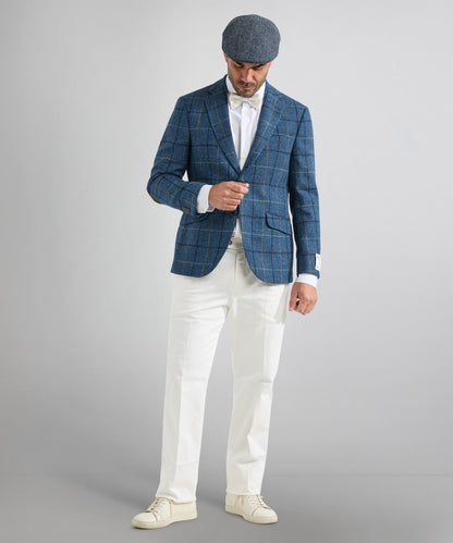 Harris Tweed Colbert | Blauw melange ruit