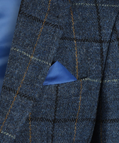 Harris Tweed Colbert | Blauw melange ruit