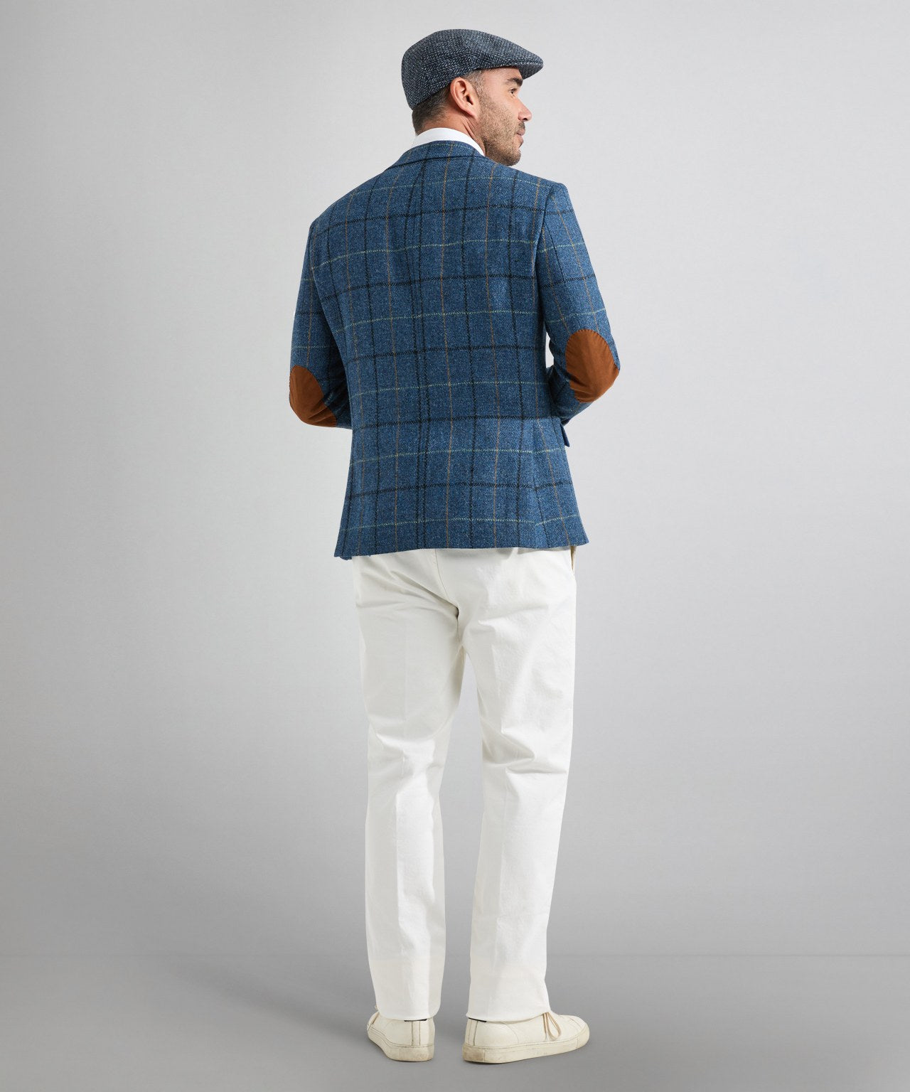 Harris Tweed Colbert | Blauw melange ruit