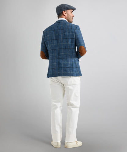Harris Tweed Colbert | Blauw melange ruit