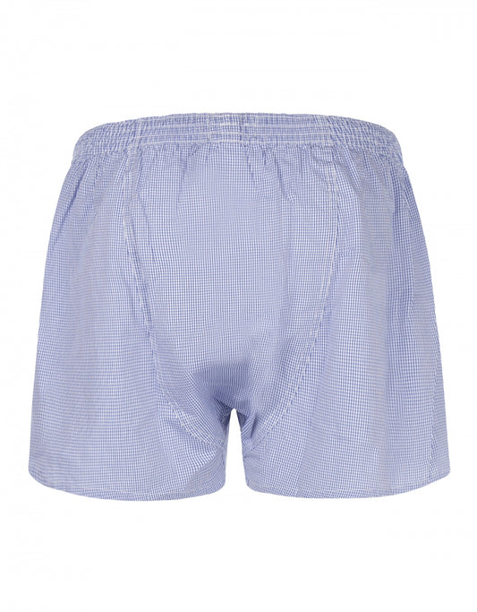 Boxershort katoen | Blauw Ruit Fijn