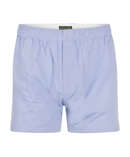 Boxershort katoen | Licht Blauw Ruit Micro