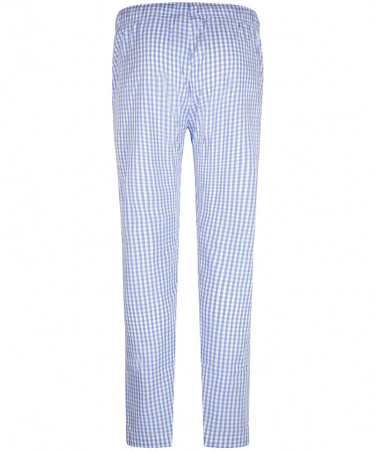 Pyjamabroek Katoen | Licht Blauw Ruit Fijn