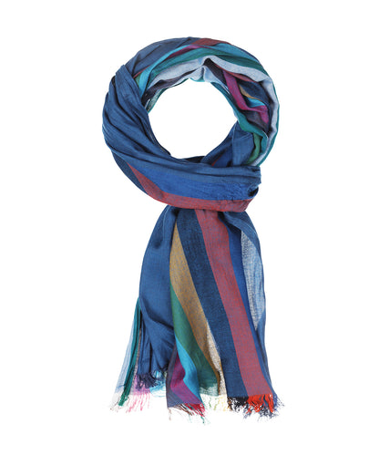 Gestreifter Schal | Blau