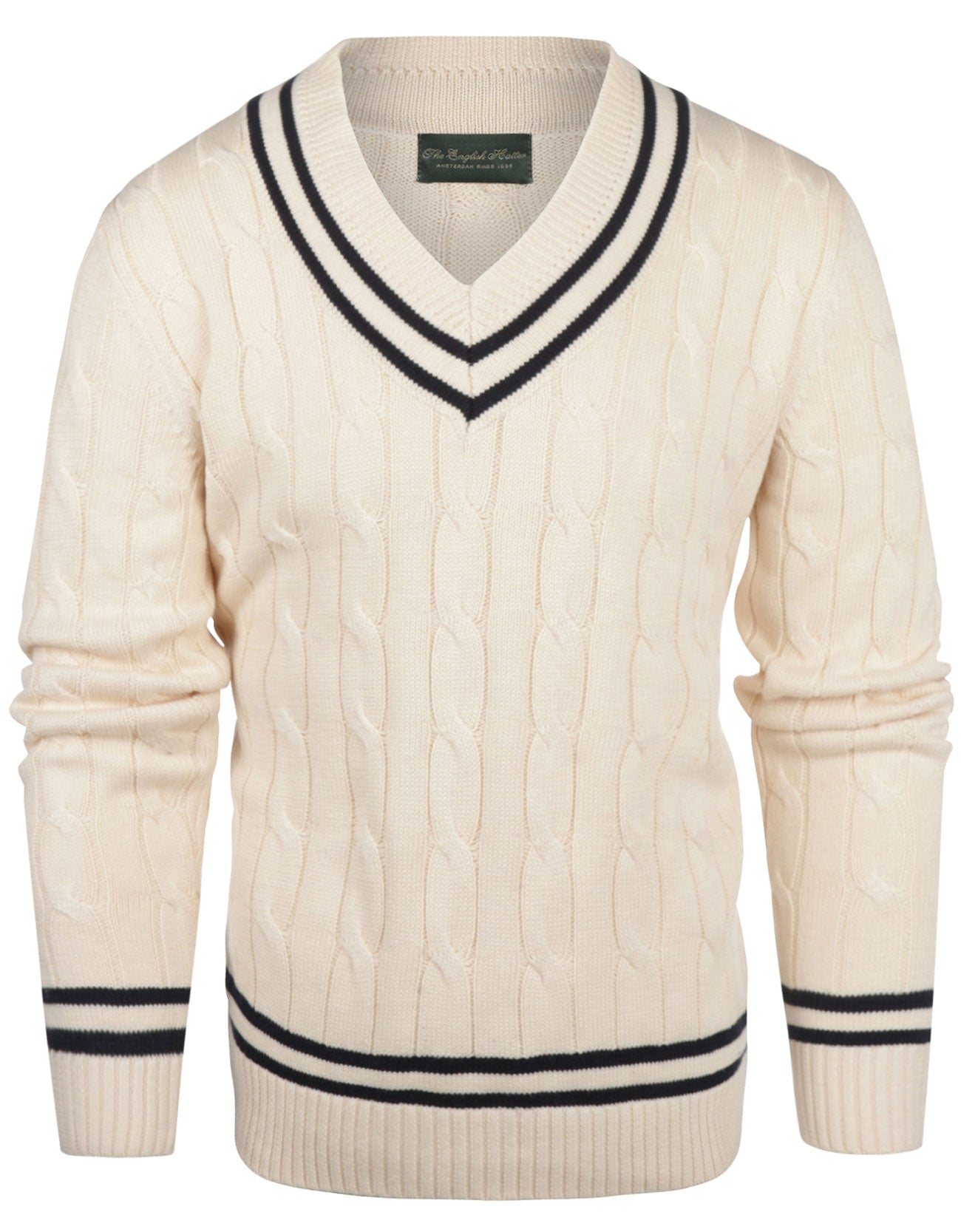 Cricket-Pullover mit V-Ausschnitt | Weiß