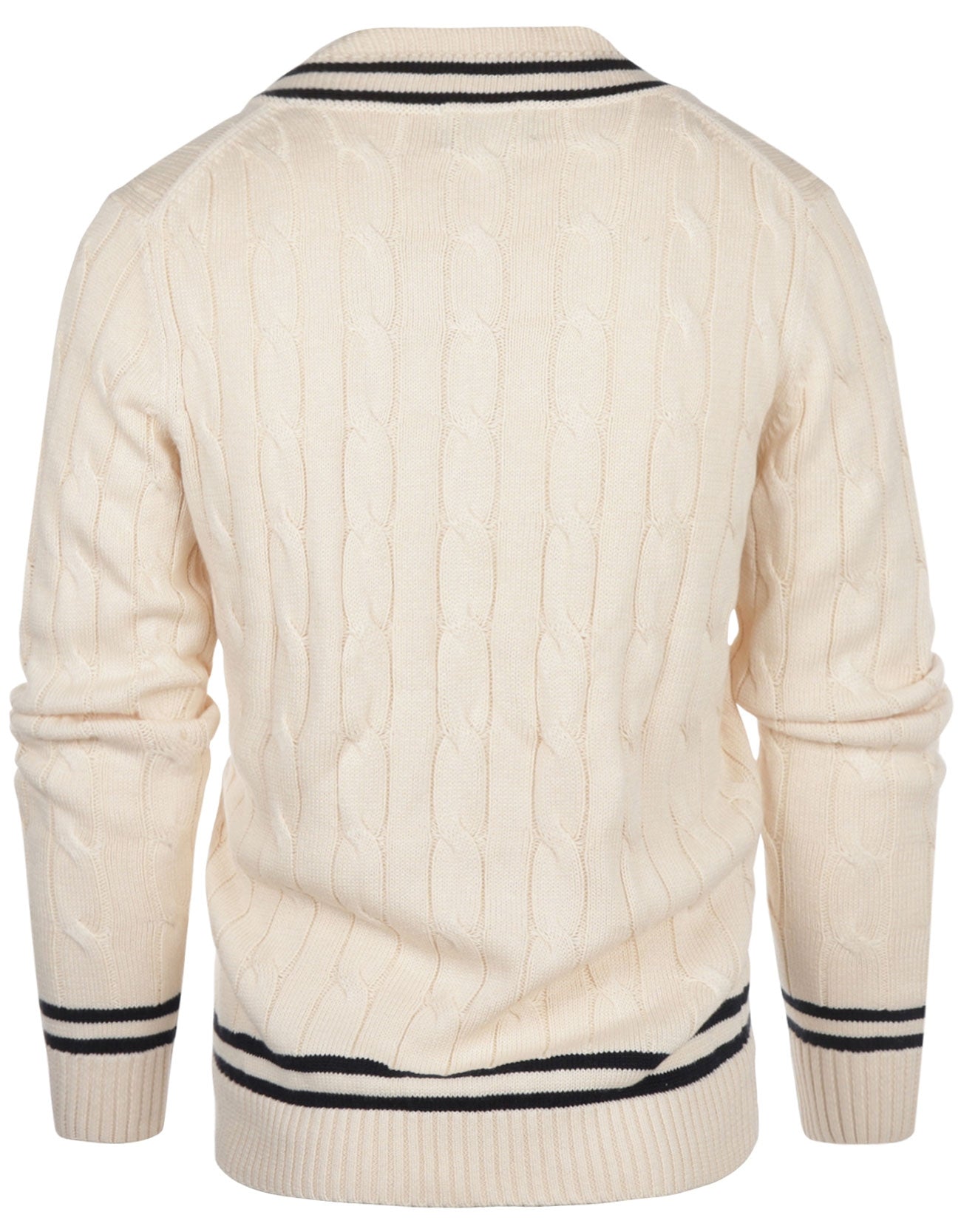 Cricket-Pullover mit V-Ausschnitt | Weiß