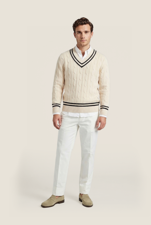 Cricket Pullover v-hals | Wit