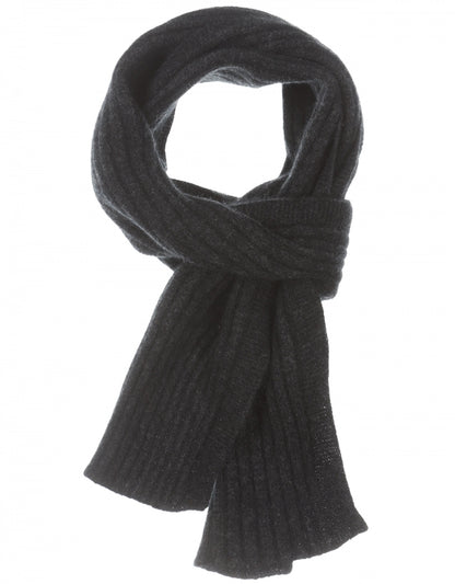 Rib Scarf Merino Wool Mix 165X16 | Anthracite Grey
