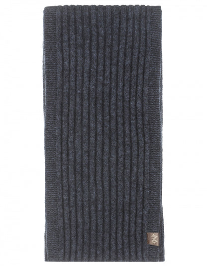 Rib scarf merino wool mix 165X16 | Blue