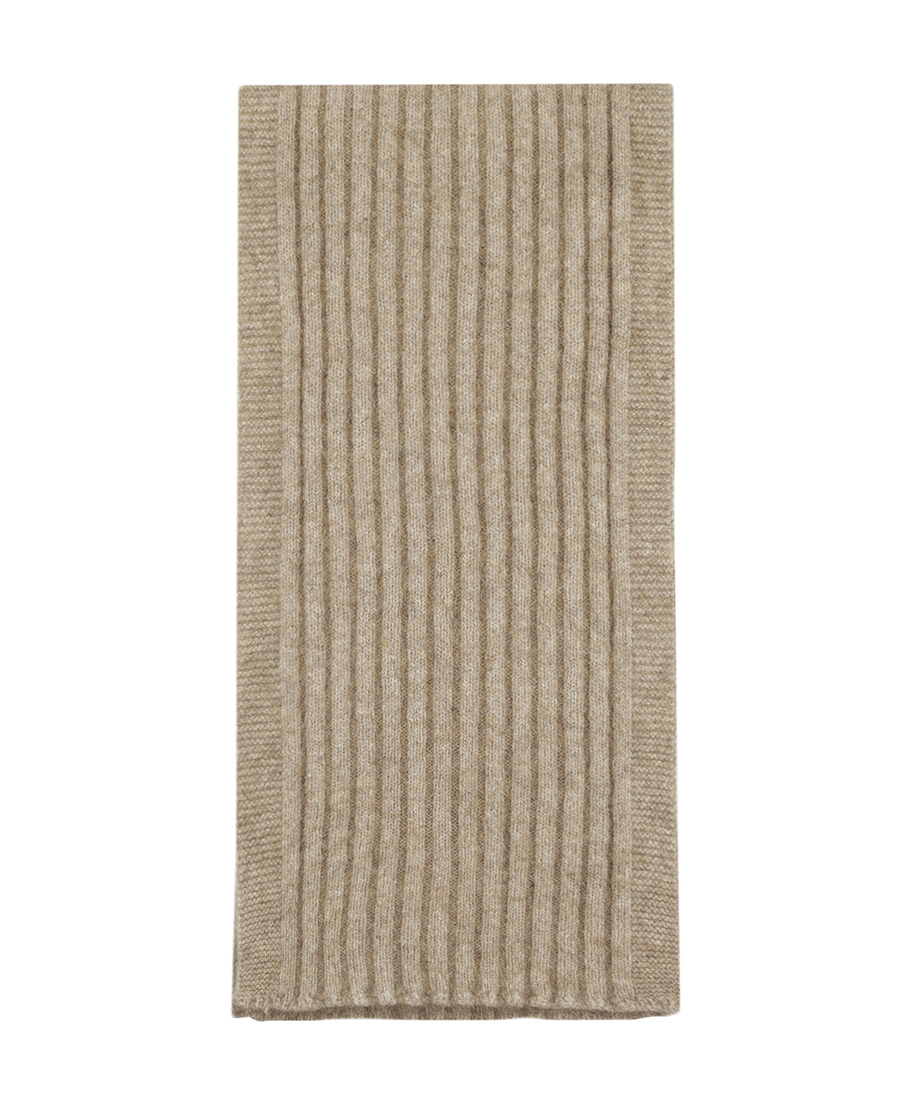 Gerippter Schal aus Merinowollmischung 165x16 | Beige