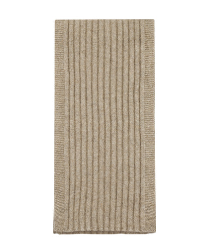 Gerippter Schal aus Merinowollmischung 165x16 | Beige