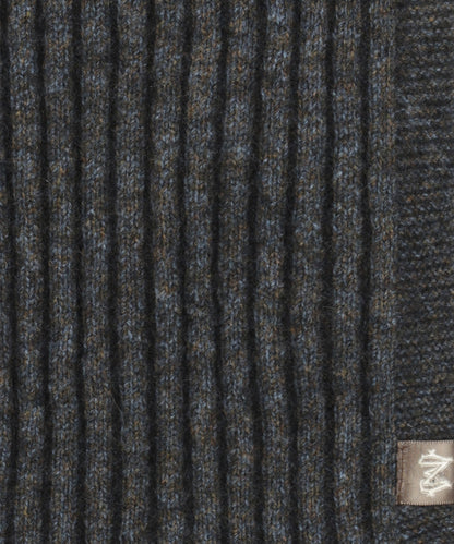 Rib scarf merino wool mix 165X16 | Brown