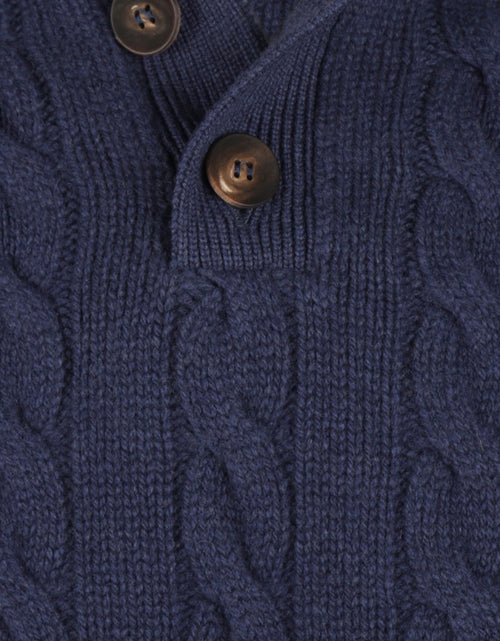 Pullover polo cashmere merino wol | Denim Blauw