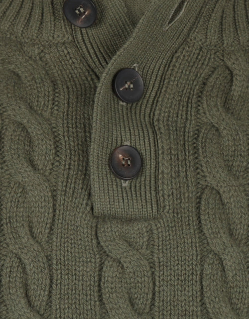 Pullover polo cashmere merino wol | Groen