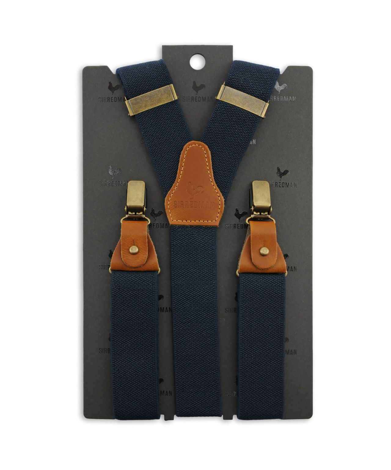 Luxe Bretels Clip/Leer | Navy