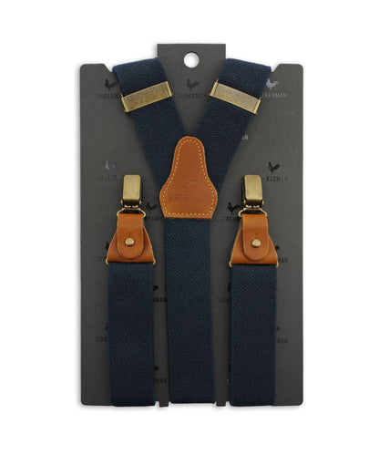 Luxe Bretels Clip/Leer | Navy