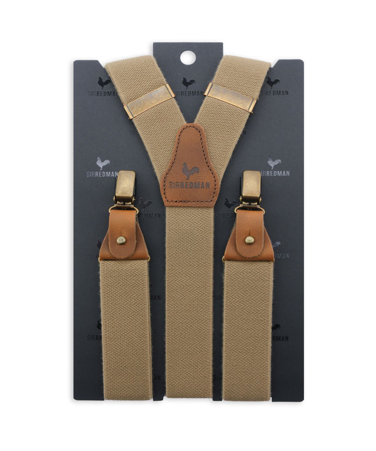 Luxuriöse Lederhosenträger mit Clips und Laschen | Braun