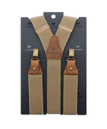 Luxuriöse Lederhosenträger mit Clips und Laschen | Braun